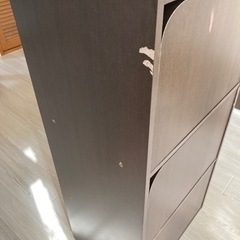 カラーボックス　扉つき　ダークブラウンの画像