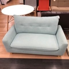 【美品】ニトリ　ファブリック 2人掛けソファ　ブルー ニトリ 2人掛けソファー ブルー 布【トレファク上福岡】