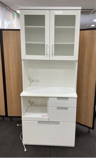 M51 【中古品】ニトリ 食器棚 DAHLIA 80KB-WH ホワイト 訳あり