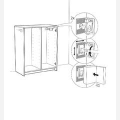 IKEA　BRIMNES ハイキャビネット ガラス扉　白の画像