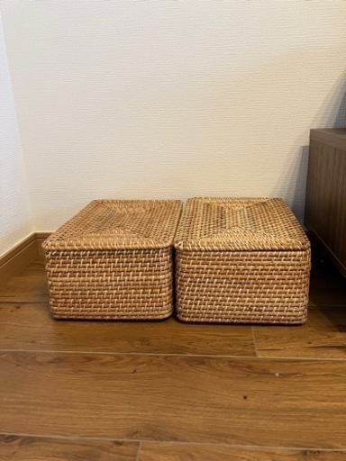 無印良品　ラタンバスケット2個セット