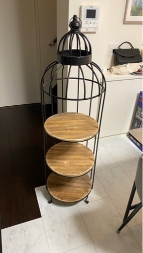 鳥籠風　棚　アンティーク　オシャレ