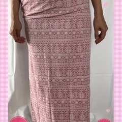 ラレイア　スカート　サイズS　ピンク　ボトムス　レディース　スリット　ロング　マキシ丈の画像