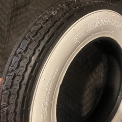 値下げしました未使用　ホワイトリボンタイヤ3.50-10の画像