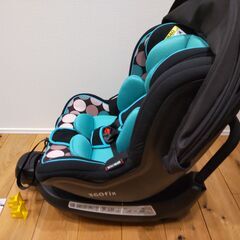【売買成立】日本育児製　ISOFIX用チャイルドシート　バンビーノ 360Fix Airスカンジナビアンドットグリーンの画像