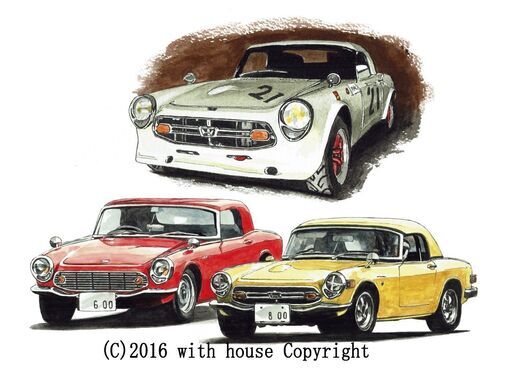 NC-215 ホンダS600/S800 限定版画 直筆サイン有 額装済 作家 平右ヱ門