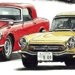 NC-215 ホンダS600/S800 限定版画 直筆サイン有 額装済 作家 平右ヱ門の画像