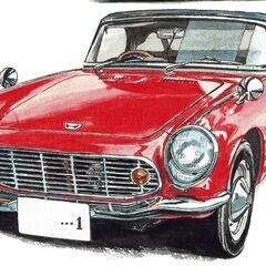 NC-218 ホンダS600/S800 限定版画 直筆サイン有 額装済 作家 平右ヱ門の画像