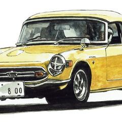 NC-219 ホンダS800RS/S800 限定版画 直筆サイン有 額装済 作家 平右ヱ門の画像