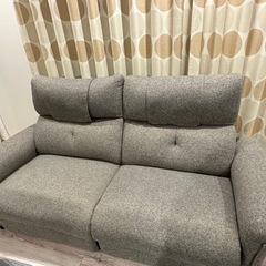 幅188cm]3人用電動布張りリクライニングソファ(Nピュール)...