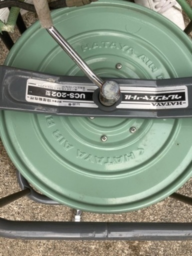 エアーコンプレッサー　MEIJI ナショナル　EC-DBN ウレタンリール　HAYATA 付属品付 