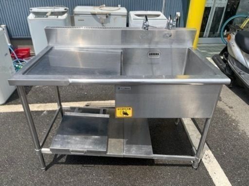 【SALE】19,800⇒15,800　FUJIMAK シンク 作業台 厨房用品 流し台　リサイクルショップ宮崎屋　佐土原店　22.12.5ｋ