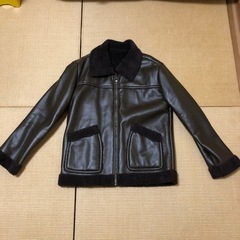 1回着用　ライダースハーフコート　Ｌサイズ　ブラウンの画像