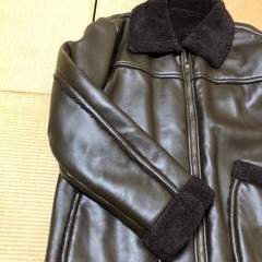 1回着用　ライダースハーフコート　Ｌサイズ　ブラウンの画像