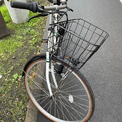 自転車 No470 VIDA ホワイト 6段変速 LEDライト カギ付き