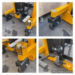 ハンドフォークリフト ハンドフォーク リフト 貨物 昇降 運搬 ハンドフォークリフト 最大積載1500kg 油圧手動兼用 1.5T ハンドリフト 運搬車 低床タイプ 1.5t　倉庫内作業　低床タイプ油圧　ポリウレタン製ローラー　　巻き込み防止　PU車輪　ストッパ付き　フォーク幅調整可能【新品】【本体重量：約240kg】の画像