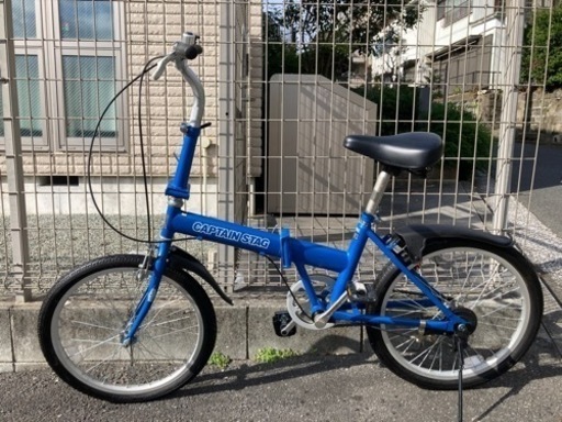 (美品)CAPTAIN STAG折りたたみ自転車(青)
