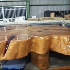 切り株座卓 美品