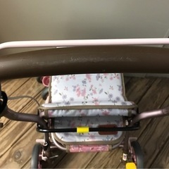 【中古】シルバーカー　花柄　ピンクの画像