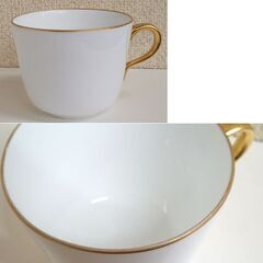未使用品★大倉陶園 モーニング カップ＆ソーサー 漆蒔 白 ホワイト 金縁 ☆ PayPay(ペイペイ)決済可能 ☆ 札幌市 豊平区 平岸の画像