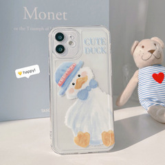 ☆新作☆iPhone14ProMaxケース　鴨　かわいい　クリア...