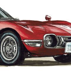 NC-224 トヨタ2000GT 限定版画 直筆サイン有 額装済 作家 平右ヱ門の画像