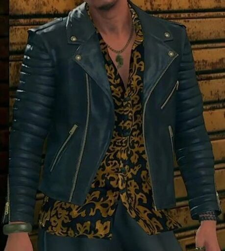 羊革キルティングライダー 趙 天佑ジャケット・横縞袖 Sheep Leather Tianyou Zhao Jacket