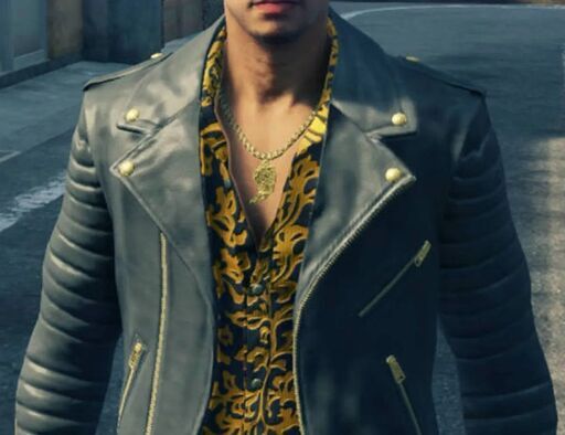 羊革キルティングライダー 趙 天佑ジャケット・横縞袖 Sheep Leather Tianyou Zhao Jacket