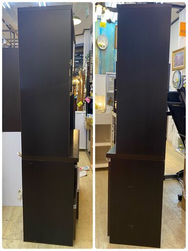 IDC大塚家具 松田家具 キッチンボード ダッシュレンジ1180 ダークブラウン 幅120cm★買取帝国 朝霞店
