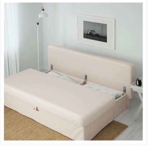 お話中☆IKEA イケア　ソファーベッド　ソファベッド　ダブルベッド　収納あり