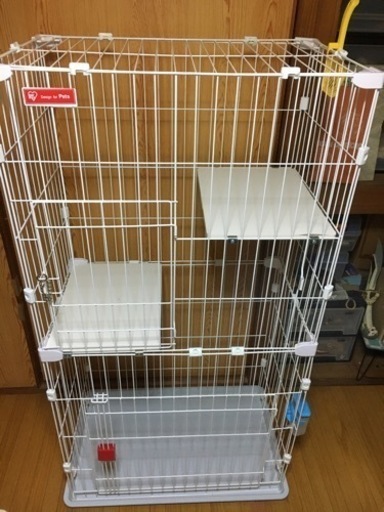 【受渡者決まりました】【美品】猫用ケージ2段