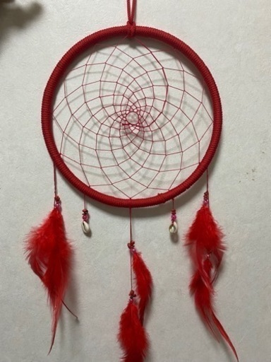 ハンドメイド　ドリームキャッチャー(赤)