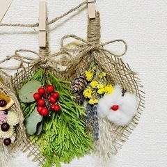 お値下げしました！　色とりどり♪ クリスマスガーランド　ゴールド　流木の画像