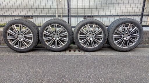 スタッドレスタイヤセット 225/50R18 BRIDGESTONE VRX / MANARAY SPORT メッキホイール 7.5J 114.3 1台分 エリシオン プレステージ 等