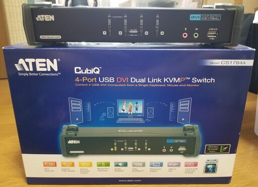 ATEN 4ポートデュアルリンクDVI対応 KVMPスイッチ CS1784A 中古完動品！！