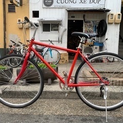 クロスバイク 700x28c 赤 6変速 チェーン 新品 サイド 新品