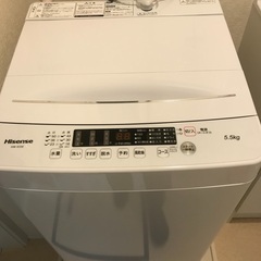 12/17迄受付中　値下げしました　ほぼ新品　洗濯機 Hisense 容量5.5kg