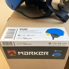 お値下げしました❗️美品☆子供ヘルメット　マーカー　青　付属品付きの画像