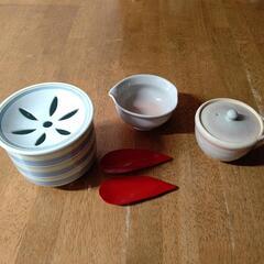 萩焼　急須と湯ざましの画像