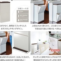 決まりました 美品 2段階開閉式ゴミ箱 フットペダル式 分別ダストボックスの画像