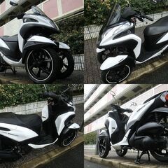★普通免許仕様トリシティ155ABS 特注合金削出ワイドトレッド 4.7万km台★東京/大田区【下取OK】の画像