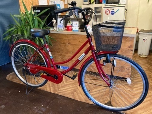 【前後タイヤ新品！】26インチ自転車　レッド