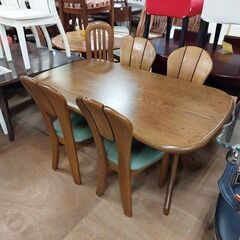 【愛品倶楽部柏店】　浜本工芸　ナラ材　ダイニング５点セット　皇室御用達　