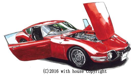 NC-231 トヨタ2000GT 限定版画 直筆サイン有 額装済 作家 平右ヱ門