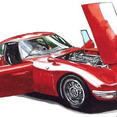 NC-232 トヨタ2000GT限定版画 直筆サイン額装済●作家 平右ヱ門 NC-227トヨタ2000GT限定版画 直筆サイン額装○作家 平右ヱ門の