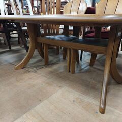 【愛品倶楽部柏店】　浜本工芸　ナラ材　ダイニング５点セット　皇室御用達　の画像