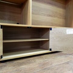 MUJI/無印良品 スタッキングキャビネット Cセット オーク材 大型テレビ台 AVボード TV収納 壁面 札幌市 厚別区の画像