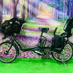 ❷ 4615子供乗せ電動自転車ブリヂストン3人乗り新品20インチ良好バッテリー