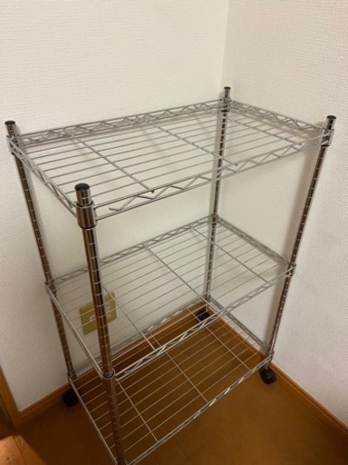 スチールラック 3段  幅60cm キャスター付