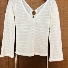 コルザ ・COLZA サイズM ☆長袖重ね着用セーター・淡いベージュ色